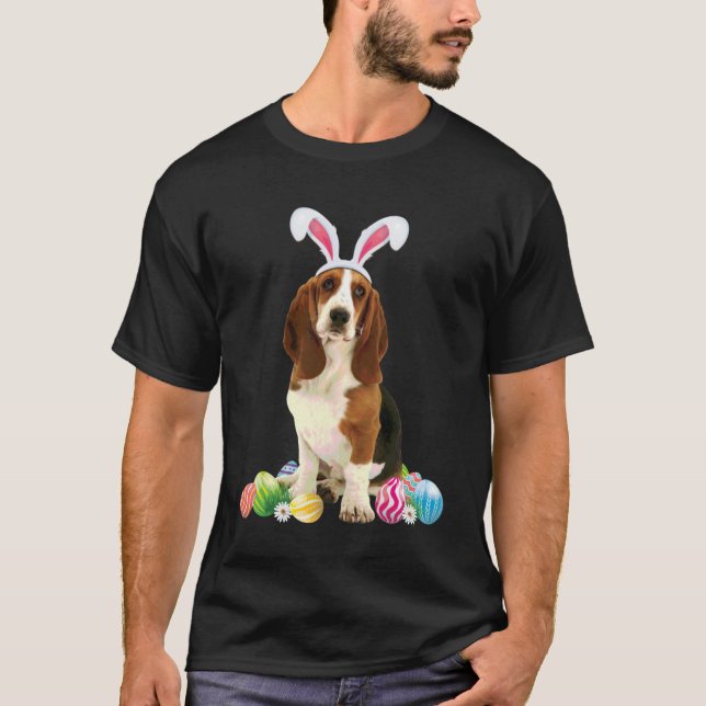 Camiseta Beagle Bunny Easter Ovo Caça-Beagle Proprietário (Frente)
