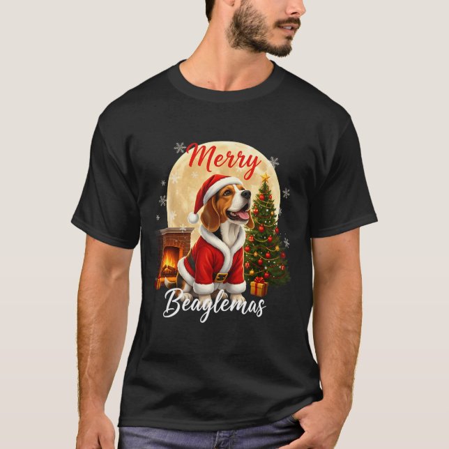 Camiseta Beagle Christmas Beagle Costume Beagle Xmas Merry  (Frente)