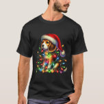 Camiseta Beagle Christmas Lights Santa Hat Dog Lover<br><div class="desc">Beagle Christmas Lights Santa Hat Dog Lover</div>