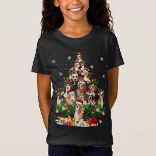 Camiseta Beagle Christmas Tree Luz Engraçada Cachorro Xmas 