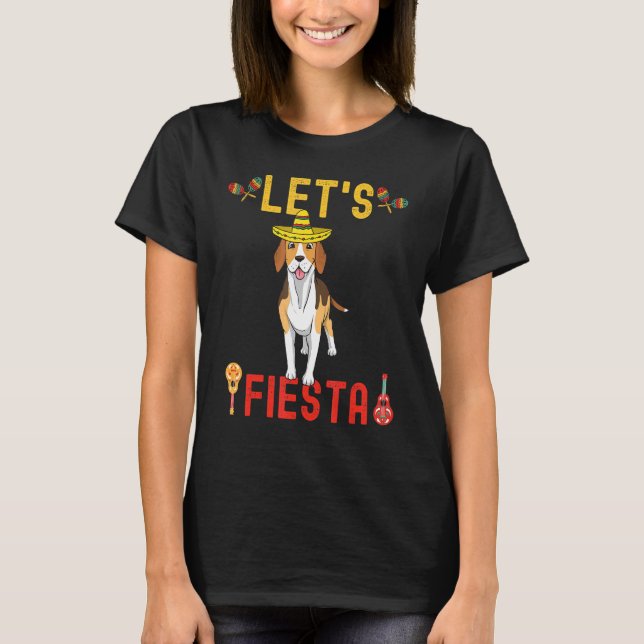 Camiseta Beagle Cinco De Mayo Sombrero Beagle Dog Deixa Cac (Frente)