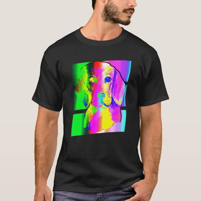 Camiseta Beagle Colorful Art Animal (Frente)