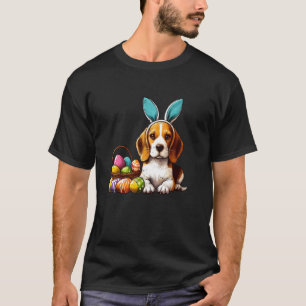 Camiseta Beagle com orelhas de coelho de Páscoa e Páscoa co