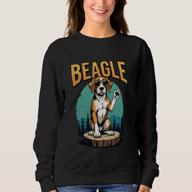 Camiseta Beagle Confiante no Espetáculo de Árvore com Estil (Frente)