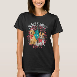 Camiseta Beagle de Natal e Retriever Dourado