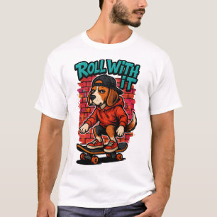 Camiseta Beagle de skate estilo de rua Arte Grafite
