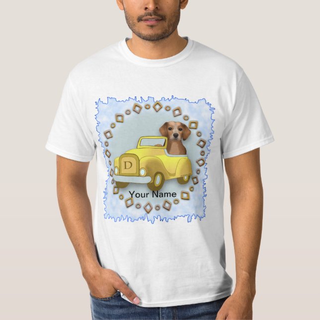 Camiseta Beagle Dirigindo Carro  (Frente)