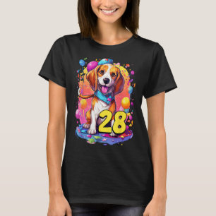 Camiseta Beagle Dog 28º Aniversário da festa de 28 anos