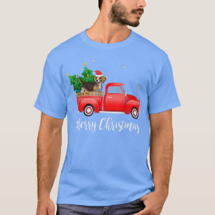 Camiseta Beagle Dog Andando na Rua Vermelha Natal