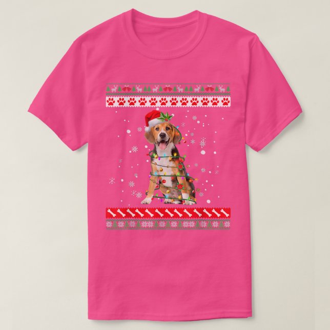 Camiseta Beagle Dog Febre Doce Natal Puppy Dog Lover  (Frente do Design)