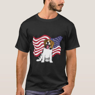Camiseta Beagle Dog Flag America Beagle Dog
