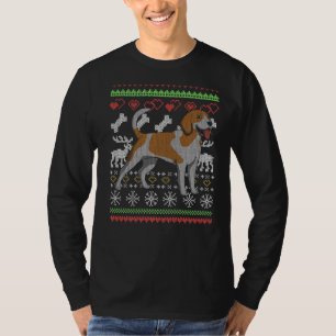 Camiseta Beagle Dog Santa Claus Padrão de Natal Feio X Mães
