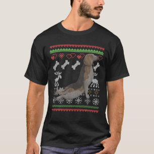 Camiseta Beagle Dog Santa Claus Ugly Christmas Pattern X-Ma