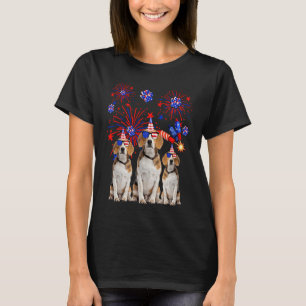 Camiseta Beagle Dogs American Flag Feliz 4 de julho