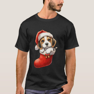Camiseta Beagle Em Sock Christmas Santa Hat Xmas Dog Lover