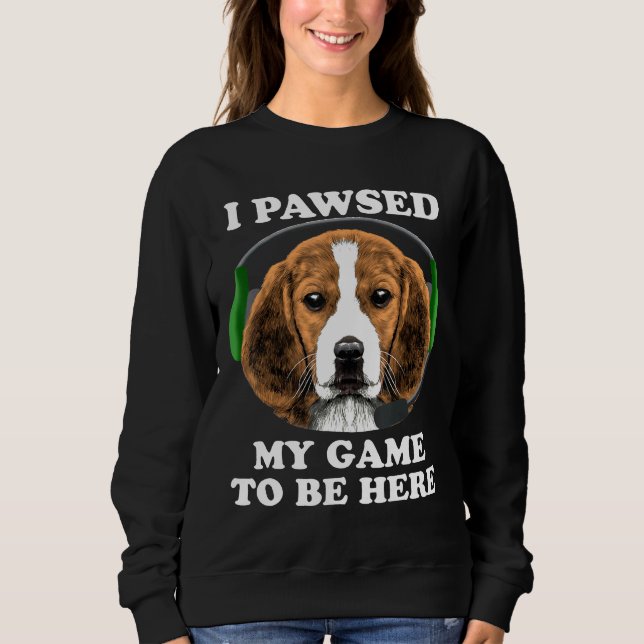 Camiseta Beagle Empurrou Meu Jogo Para Estar Aqui (Frente)