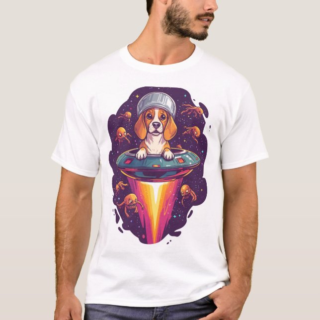 Camiseta Beagle � Encontro Canino Intergaláctico (Frente)