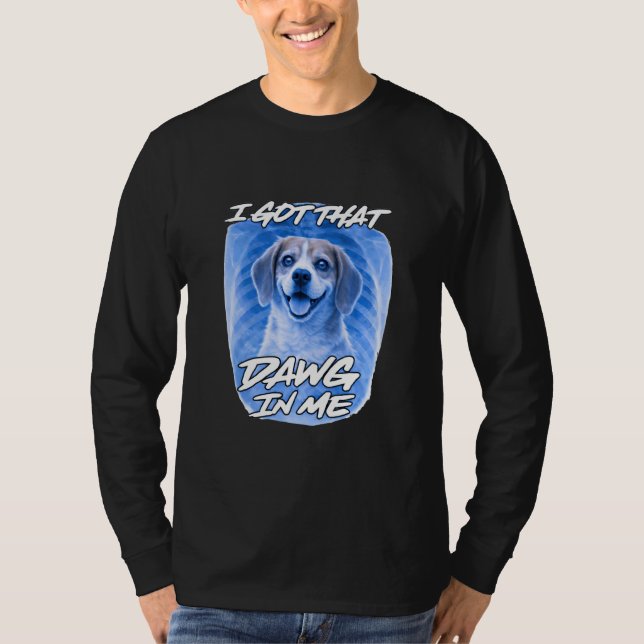 Camiseta Beagle eu tenho esse cachorro em mim Xray irônico  (Frente)
