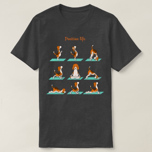 Camiseta Beagle fazendo yoga (Frente do Design)