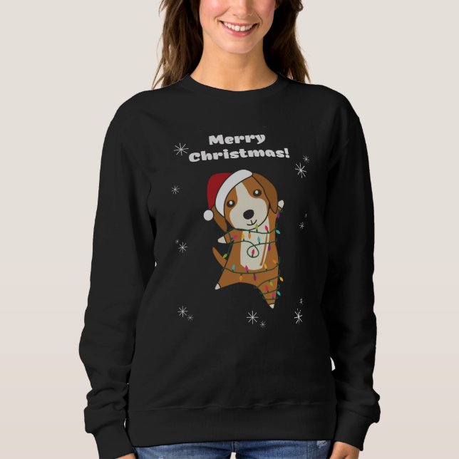 Camiseta Beagle Felry Natal Animais de inverno Cão (Frente)