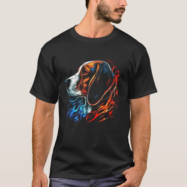 Camiseta Beagle Flames Cute Dog (Frente)