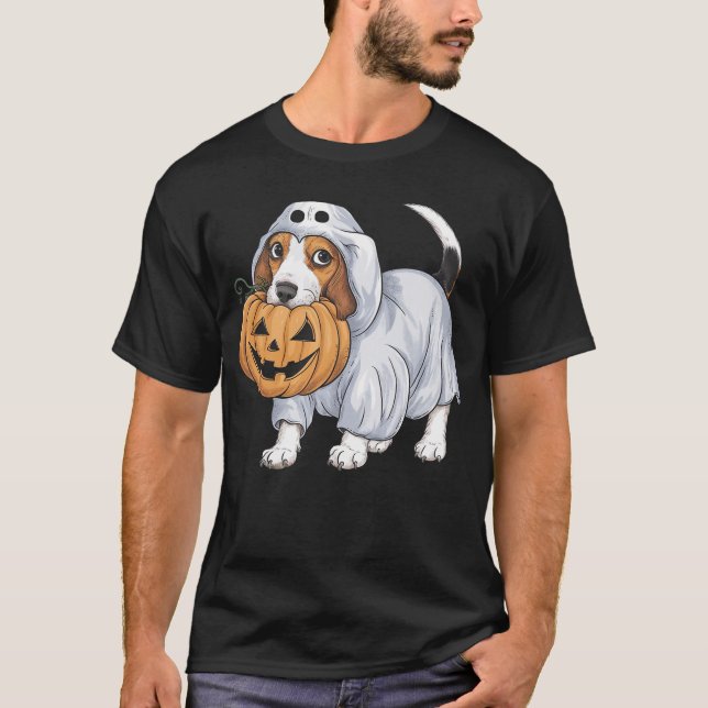 Camiseta Beagle Ghost Dog Halloween (Frente)