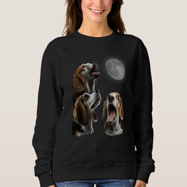Camiseta Beagle Howling At Moon for Mom & Dad (Frente)