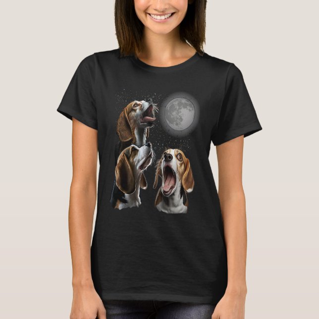 Camiseta Beagle Howling At Moon for Mom & Dad (Frente)