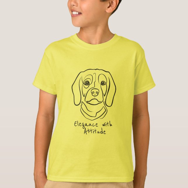 Camiseta Beagle Line Art, Elegance with Attitude (Frente)