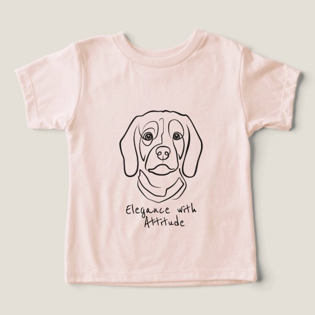 Camiseta Beagle Line Art, Elegance with Attitude (Design frontal)