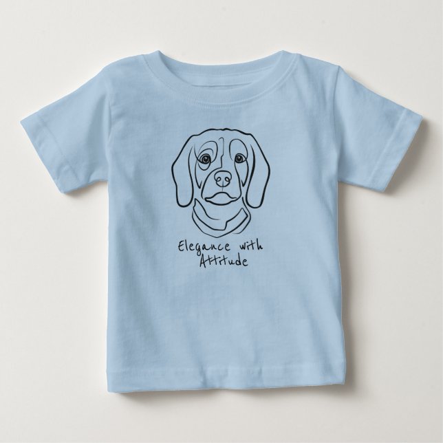 Camiseta Beagle Line Art, Elegance with Attitude (Frente)