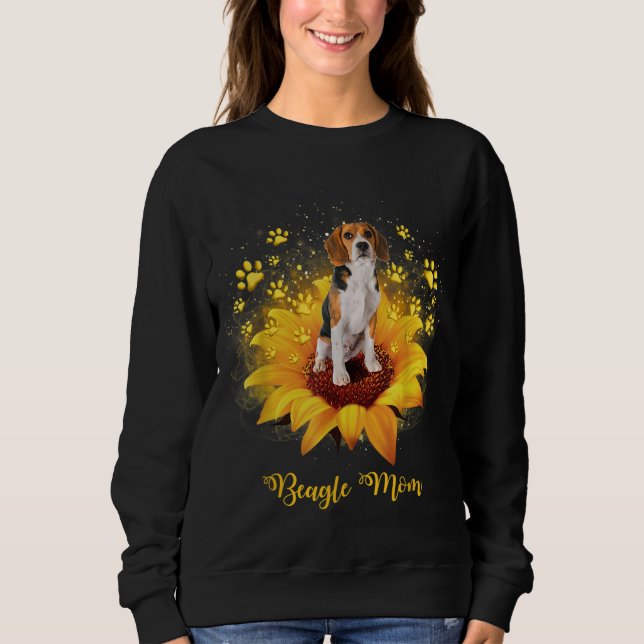 Camiseta Beagle Mãe Girassol Com Dia de as mães De Cães (Frente)