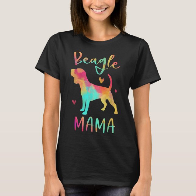 Camiseta Beagle Mama Colorful Beagle Dons Dog Mãe (Frente)