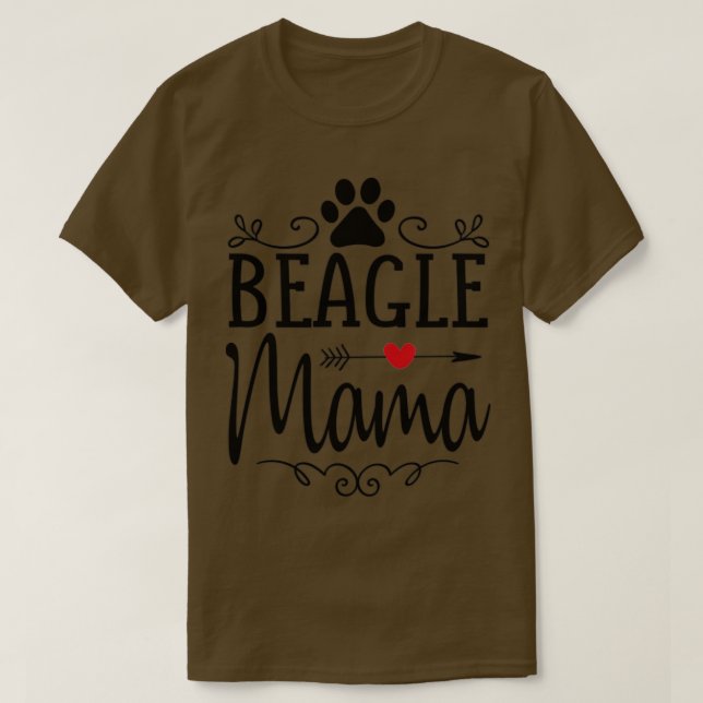Camiseta Beagle Mama Love Heart (Frente do Design)