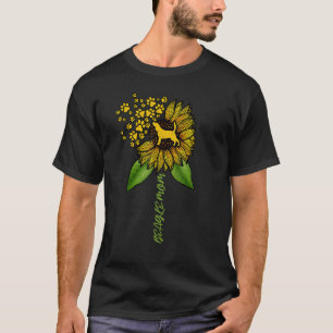 Camiseta Beagle Mamãe Vintage Sunflower Paws I Love My B