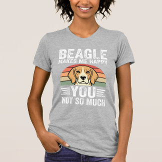 Camiseta Beagle Me Faz Feliz Amante de Cachorro