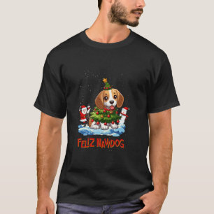 Camiseta Beagle Merry Christmas Tree Lights Dog X Mas Dogs