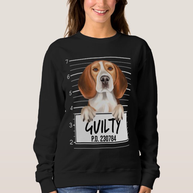 Camiseta Beagle Mugshot Guilty Dog (Frente)