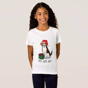 Camiseta Beagle Natal Santa Hat (triz cor 3)