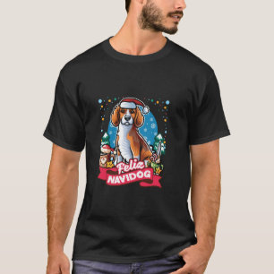 Camiseta Beagle Papai Noel Café Mug Feliz Cães de Natal