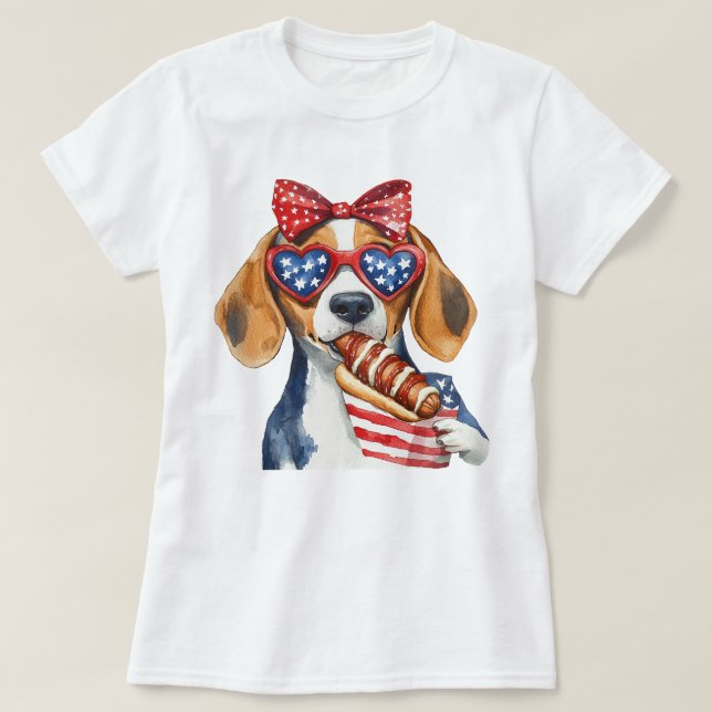 Camiseta Beagle Patriótico (Frente do Design)