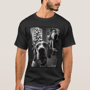 Camiseta Beagle Pega Papai Noel Na Câmera Natal