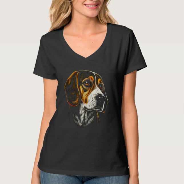 Camiseta Beagle Portrait For Dog Owners (Frente)