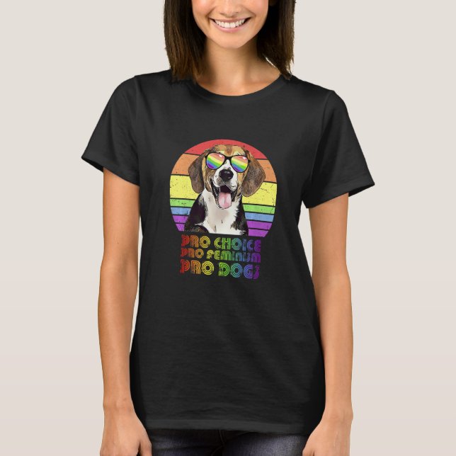 Camiseta Beagle Pro Choice Pro Feminismo Pro Cães Lgbtq Fem (Frente)