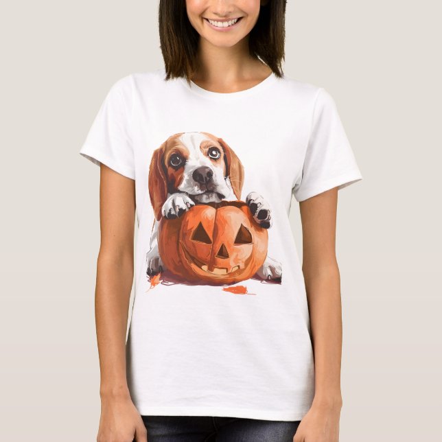 Camiseta Beagle Pumpkin Halloween (Frente)