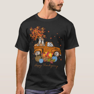 Camiseta Beagle Pumpkins Caminhão Folha de outono Graças