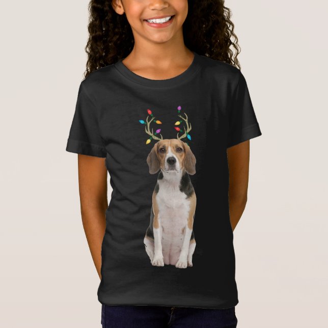 Camiseta Beagle Reindeer Cão de Natal (Frente)