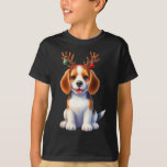 Camiseta Beagle Reindeer Santa Hat Xmas Luzes Natal Xm<br><div class="desc">Beagle Reindeer Santa Hat Xmas Luz Natal Caos</div>