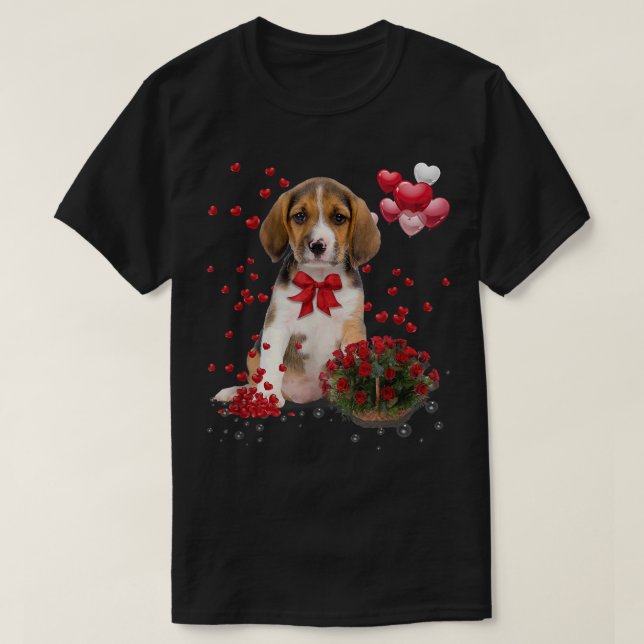 Camiseta Beagle Valentines Day  Funny Dog Lover Happy Valen (Frente do Design)