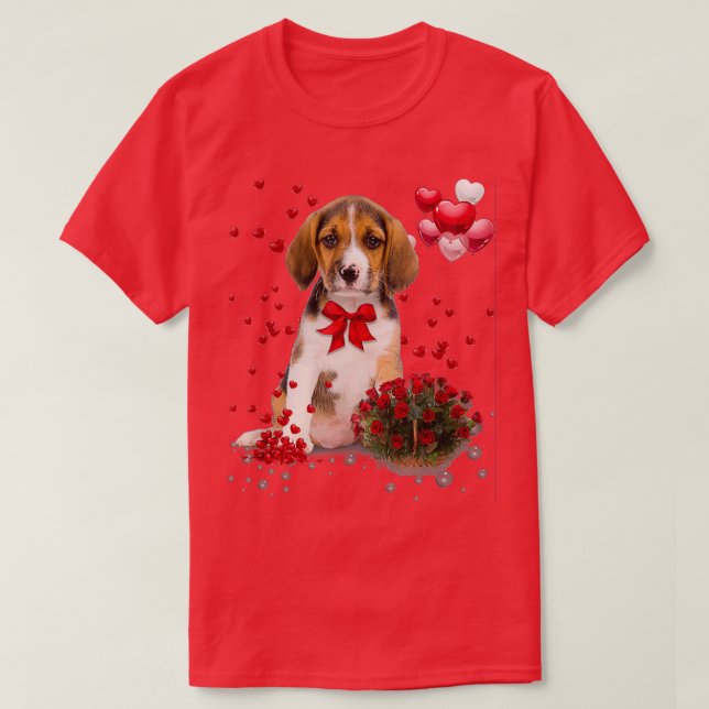 Camiseta Beagle Valentines Day Funny Dog Lover Happy Valent (Frente do Design)
